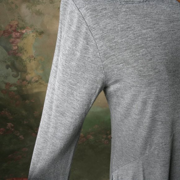Joseph A Peasant Boho Top Grey Soft Athleisure Md - Picture 7 of 12
